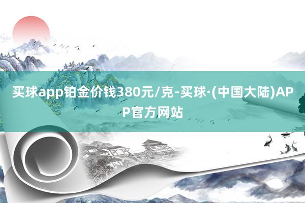 买球app铂金价钱380元/克-买球·(中国大陆)APP官方网站