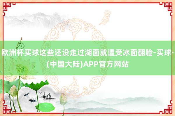 欧洲杯买球这些还没走过湖面就遭受冰面翻脸-买球·(中国大陆)APP官方网站