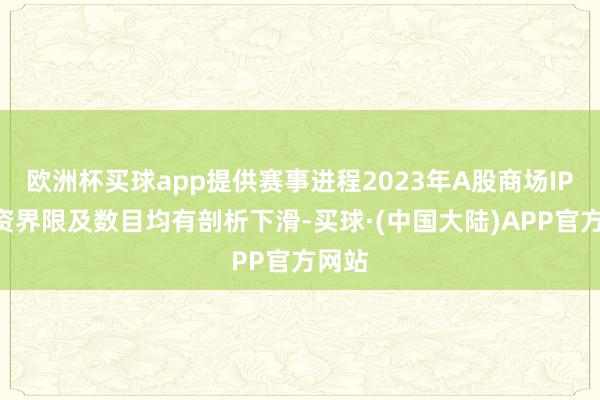 欧洲杯买球app提供赛事进程2023年A股商场IPO融资界限及数目均有剖析下滑-买球·(中国大陆)APP官方网站