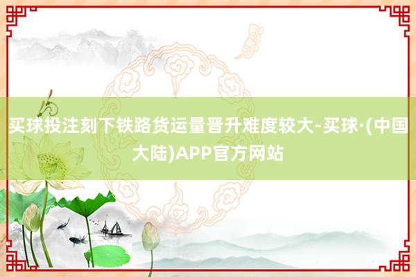 买球投注刻下铁路货运量晋升难度较大-买球·(中国大陆)APP官方网站