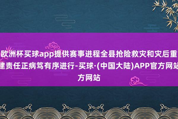 欧洲杯买球app提供赛事进程全县抢险救灾和灾后重建责任正病笃有序进行-买球·(中国大陆)APP官方网站