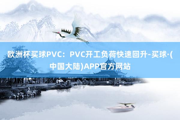 欧洲杯买球PVC：PVC开工负荷快速回升-买球·(中国大陆)APP官方网站