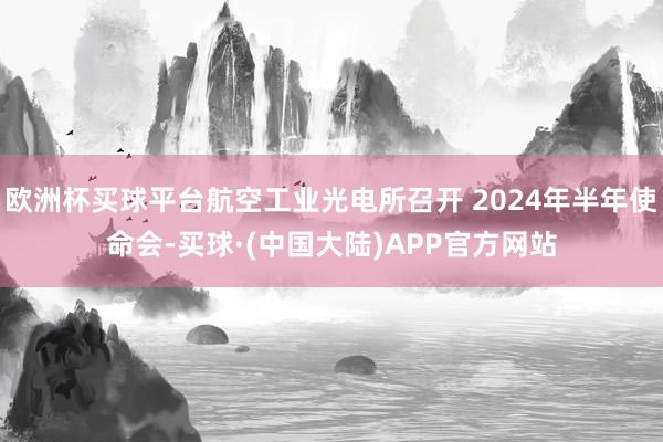 欧洲杯买球平台航空工业光电所召开 2024年半年使命会-买球·(中国大陆)APP官方网站