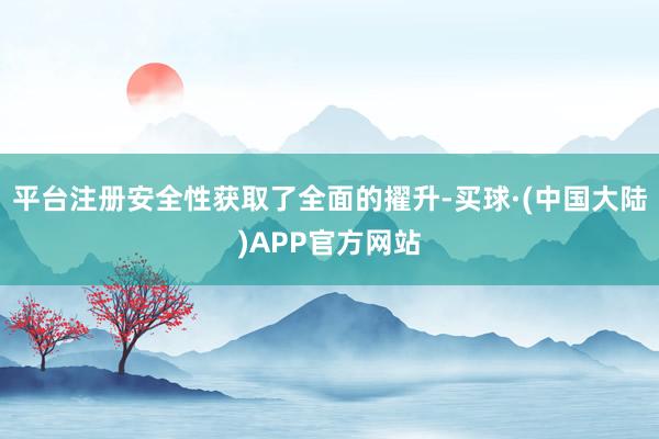 平台注册安全性获取了全面的擢升-买球·(中国大陆)APP官方网站