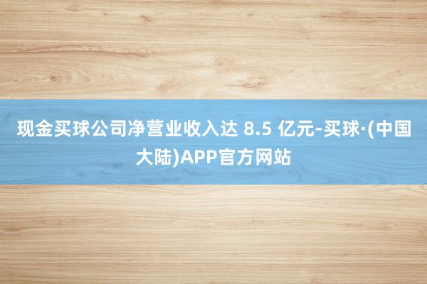 现金买球公司净营业收入达 8.5 亿元-买球·(中国大陆)APP官方网站