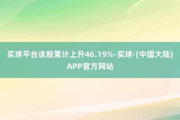 买球平台该股累计上升46.19%-买球·(中国大陆)APP官方网站