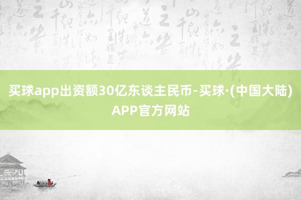 买球app出资额30亿东谈主民币-买球·(中国大陆)APP官方网站