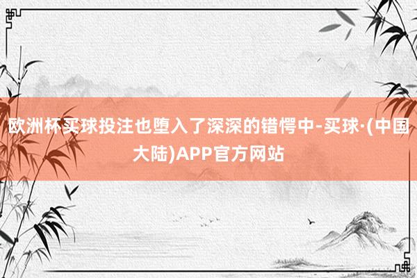 欧洲杯买球投注也堕入了深深的错愕中-买球·(中国大陆)APP官方网站