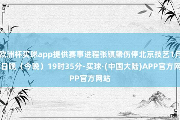 欧洲杯买球app提供赛事进程张镇麟伤停北京技艺1月10日晚（今晚）19时35分-买球·(中国大陆)APP官方网站