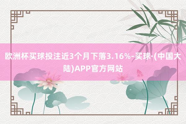 欧洲杯买球投注近3个月下落3.16%-买球·(中国大陆)APP官方网站