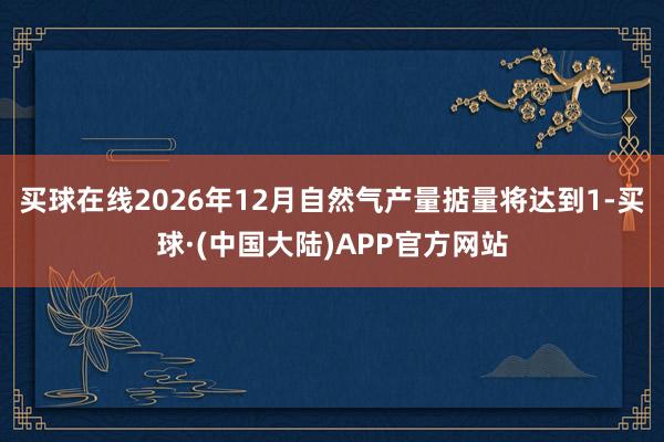 买球在线2026年12月自然气产量掂量将达到1-买球·(中国大陆)APP官方网站