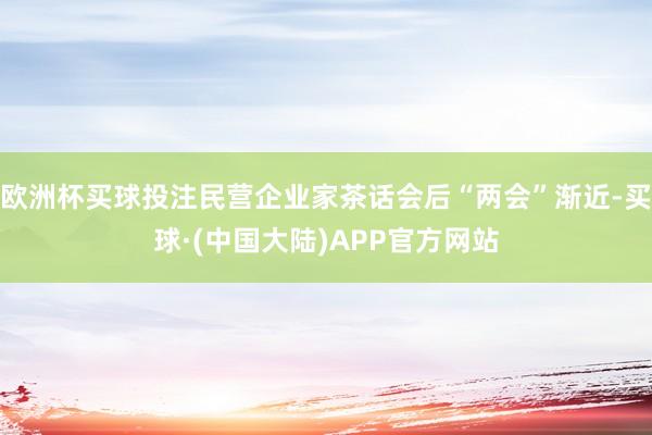 欧洲杯买球投注民营企业家茶话会后“两会”渐近-买球·(中国大陆)APP官方网站