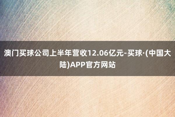 澳门买球公司上半年营收12.06亿元-买球·(中国大陆)APP官方网站